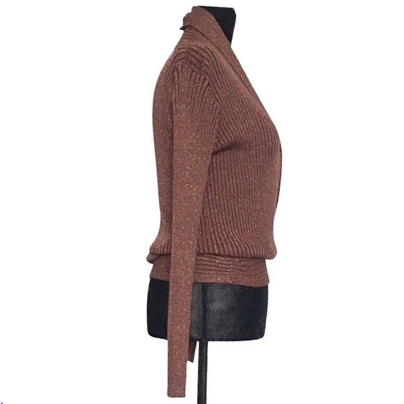American Jeans wrap front sweater brown medium - Picture 3 of 8